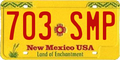 NM license plate 703SMP