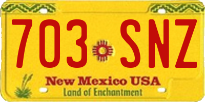 NM license plate 703SNZ
