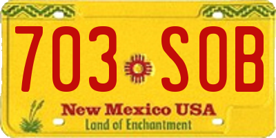 NM license plate 703SOB