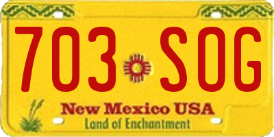 NM license plate 703SOG