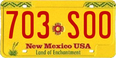 NM license plate 703SOO