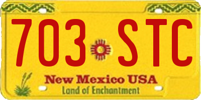 NM license plate 703STC