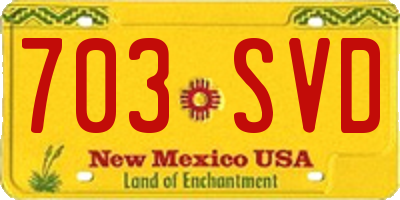 NM license plate 703SVD
