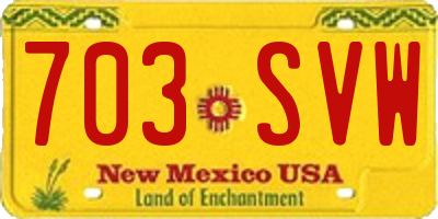 NM license plate 703SVW