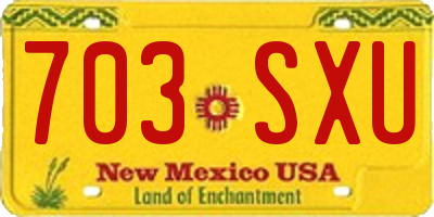 NM license plate 703SXU