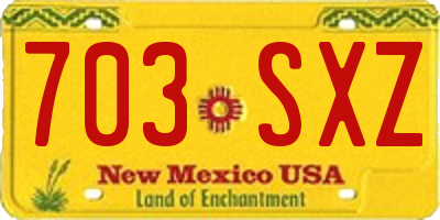 NM license plate 703SXZ
