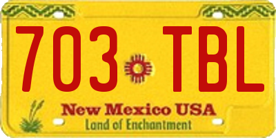 NM license plate 703TBL