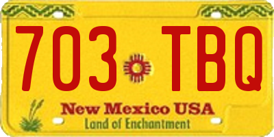 NM license plate 703TBQ