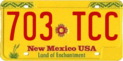 NM license plate 703TCC