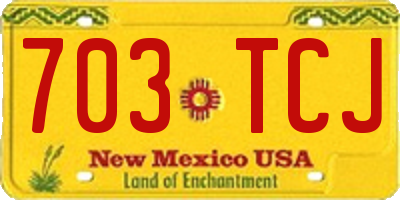 NM license plate 703TCJ