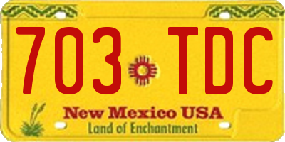 NM license plate 703TDC