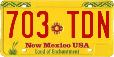NM license plate 703TDN