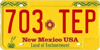 NM license plate 703TEP