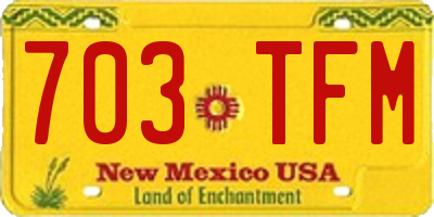 NM license plate 703TFM