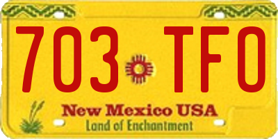 NM license plate 703TFO