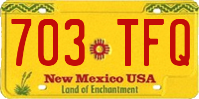 NM license plate 703TFQ