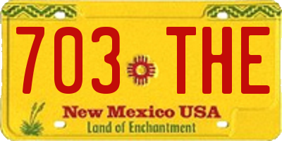 NM license plate 703THE