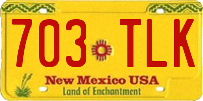 NM license plate 703TLK