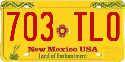 NM license plate 703TLO