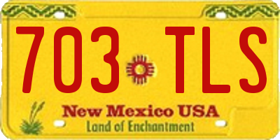 NM license plate 703TLS