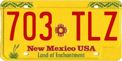 NM license plate 703TLZ