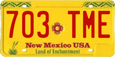 NM license plate 703TME
