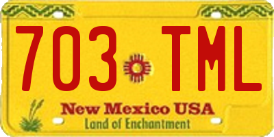 NM license plate 703TML