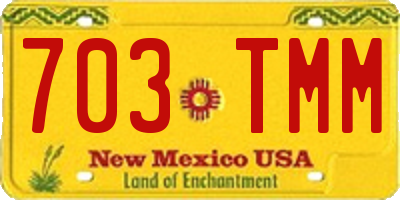 NM license plate 703TMM