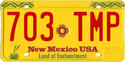 NM license plate 703TMP