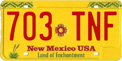 NM license plate 703TNF