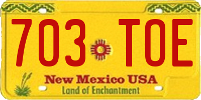 NM license plate 703TOE
