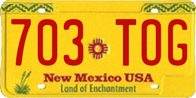 NM license plate 703TOG