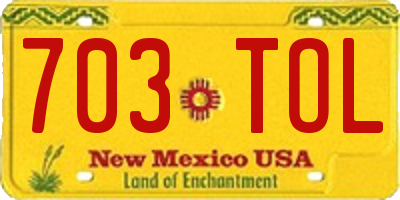 NM license plate 703TOL