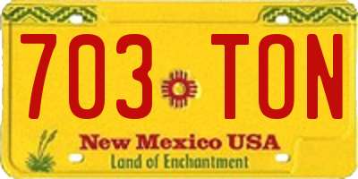 NM license plate 703TON