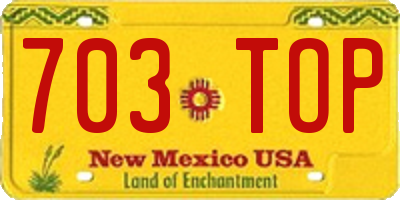 NM license plate 703TOP