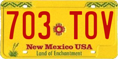 NM license plate 703TOV