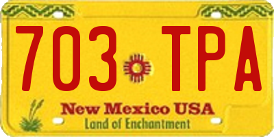 NM license plate 703TPA