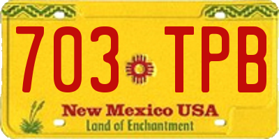 NM license plate 703TPB
