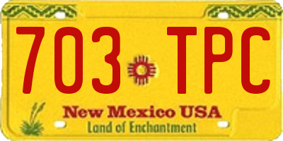 NM license plate 703TPC