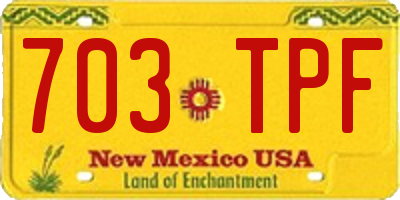 NM license plate 703TPF