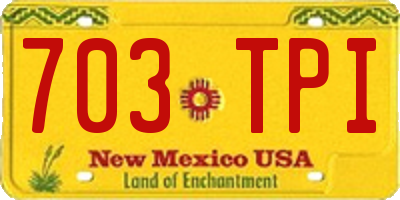 NM license plate 703TPI