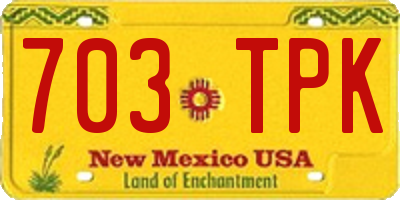 NM license plate 703TPK