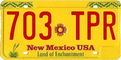 NM license plate 703TPR