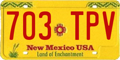 NM license plate 703TPV