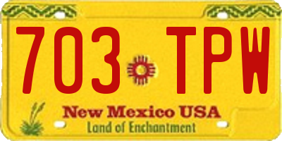 NM license plate 703TPW