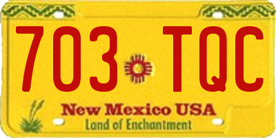 NM license plate 703TQC
