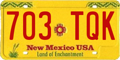 NM license plate 703TQK