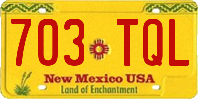 NM license plate 703TQL