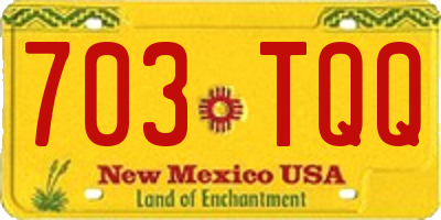 NM license plate 703TQQ