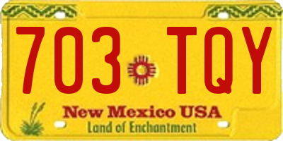 NM license plate 703TQY